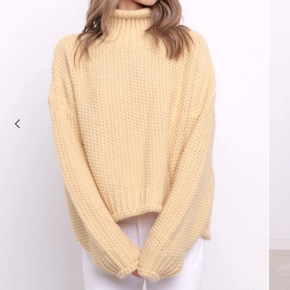 Petal & Pup Sweaters - CREAM TURTLENECK KNIT SWEATER
